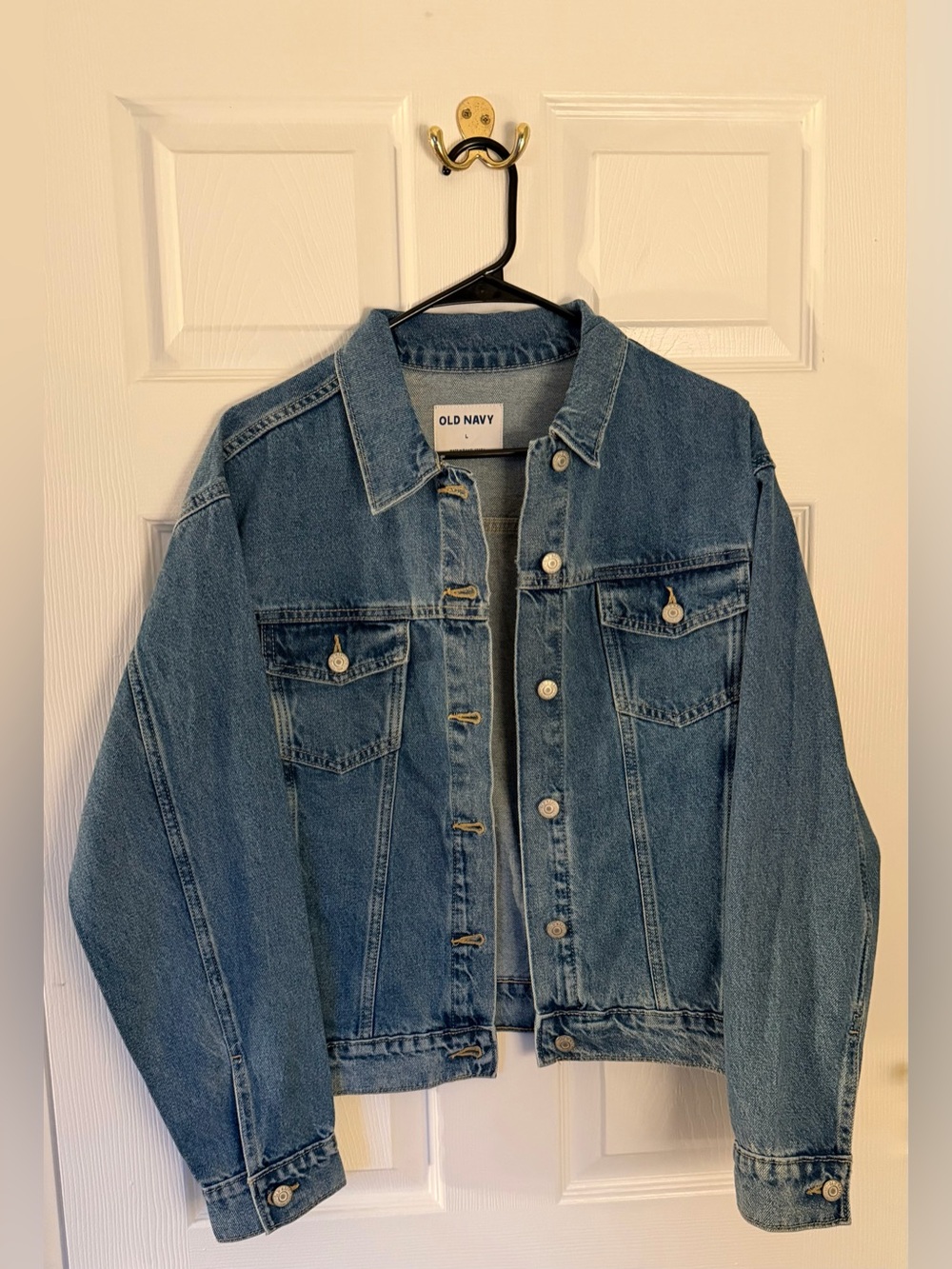 Old Navy Medium Blue Denim Jacket with Chest Pockets